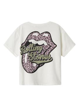 Camiseta Name It Rolling Stones branca para menina