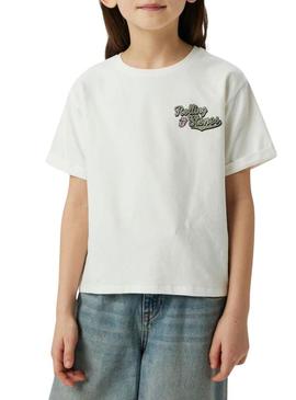 Camiseta Name It Rolling Stones branca para menina