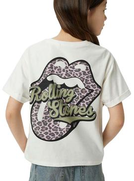 Camiseta Name It Rolling Stones branca para menina