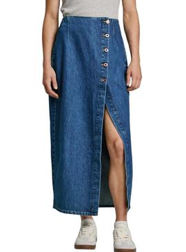 Saia  Pepe Jeans Slit midi para mulher.