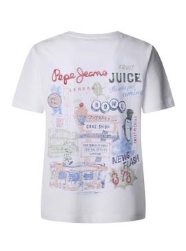 Camisa Pepe Jeans Raven branca para mulher.