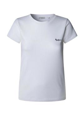 Camiseta Pepe Jeans Merida branco para mulher.