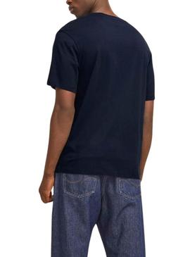 Camiseta Jack and Jones Corp azul marinho para homem.