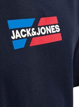 Camiseta Jack and Jones Corp azul marinho para homem.