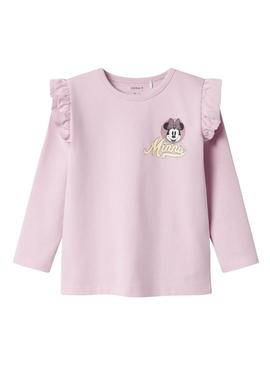 Camiseta Name It Desire Minnie rosa para menina.