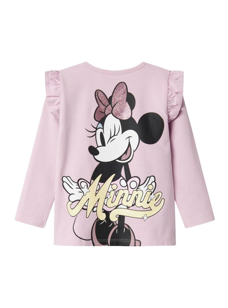 Camiseta Name It Desire Minnie rosa para menina.