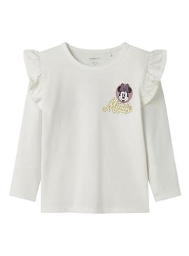 Camiseta Name It Desire Minnie branca para menina