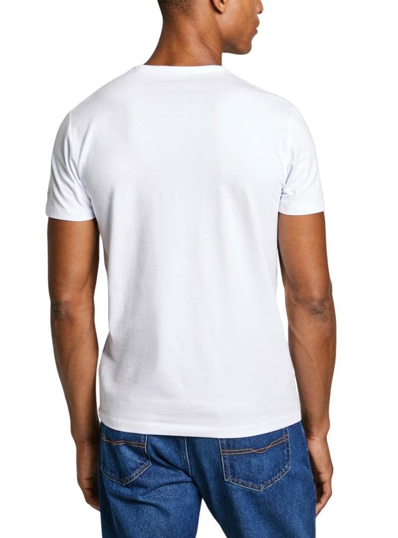 Camiseta Pepe Jeans Original Basic branca para homem.