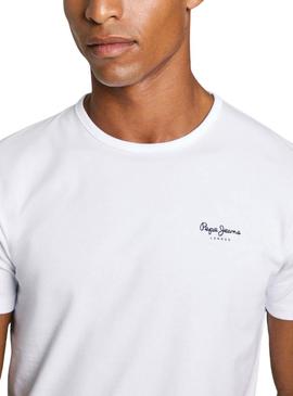 Camiseta Pepe Jeans Original Basic branca para homem.