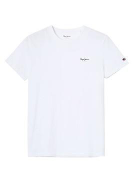 Camiseta Pepe Jeans Original Basic branca para homem.