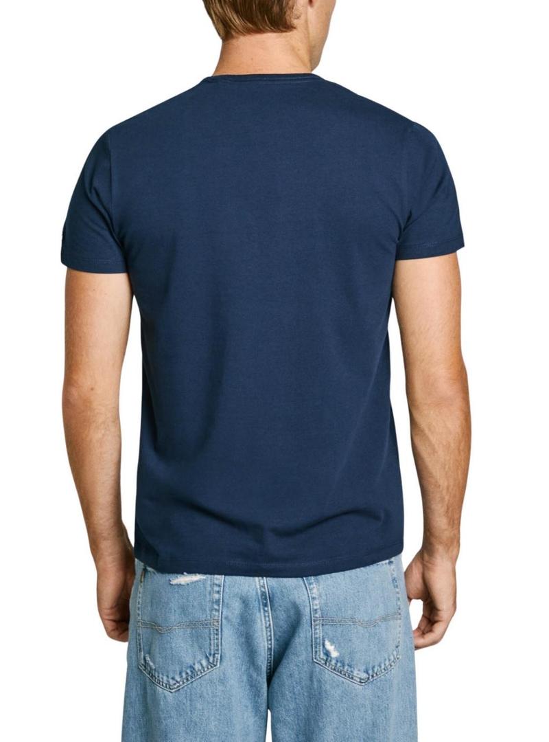 Camiseta Pepe Jeans Original Basic marinho para homem.