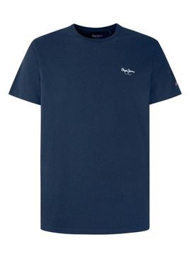 Camiseta Pepe Jeans Original Basic marinho para homem.