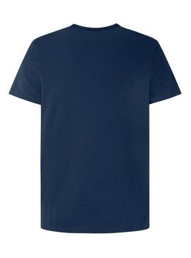 Camiseta Pepe Jeans Original Basic marinho para homem.