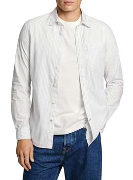 Camisa Pepe Jeans Adison branca para homem.