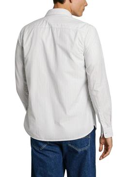 Camisa Pepe Jeans Adison branca para homem.