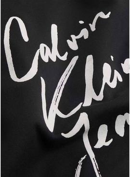 Moletom Calvin Klein Jeans Script preto para mulher.