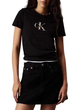 Camiseta Calvin Klein Gradiente preto para mulher