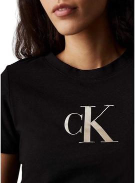 Camiseta Calvin Klein Gradiente preto para mulher