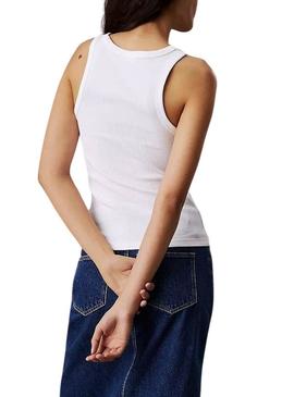 Camisa Calvin Klein Jeans Tank branca para mulher.