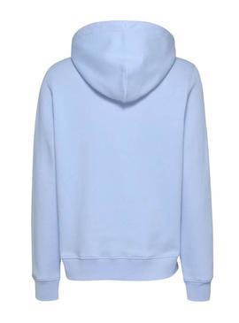 Moletom Tommy Jeans Linear Hoodie azul para mulher.