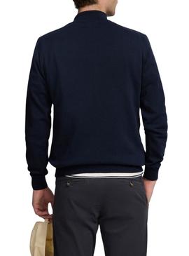 Camisola Silbon Zip azul marinho para homem