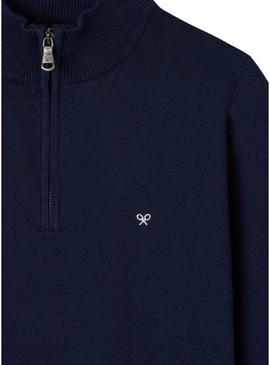 Camisola Silbon Zip azul marinho para homem