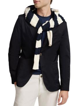 Blazer Silbon casual azul marinho para homem.