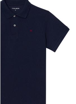 Polo Silbon básico azul marinho para homem