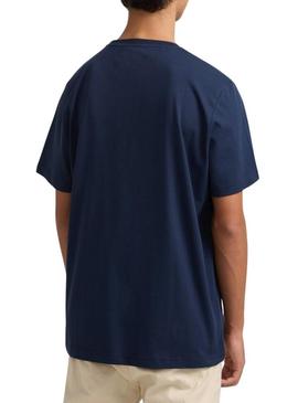 Camiseta Silbon Raqueta azul marino para homem