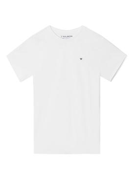 Camiseta Silbon Minilogo branca para homem.