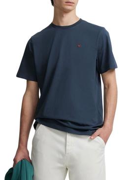 Camiseta Silbon Minilogo azul para homem.