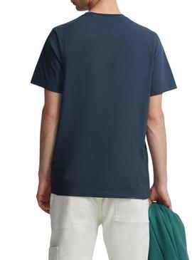 Camiseta Silbon Minilogo azul para homem.