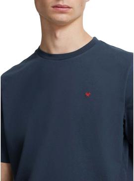 Camiseta Silbon Minilogo azul para homem.