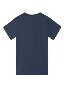 Camiseta Silbon Minilogo azul para homem.