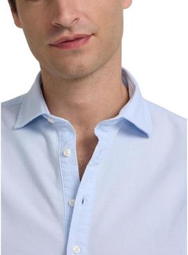 Camisa Silbon oxford azul para homem.