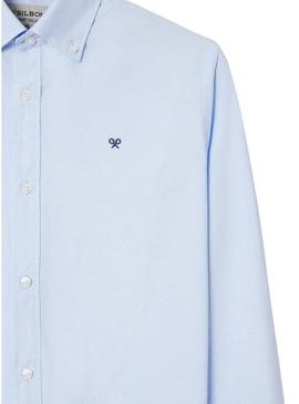 Camisa Silbon Oxford azul para homem