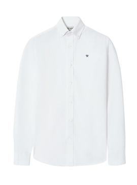 Camisa Silbon Oxford branca para homem.