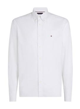 Camisa Tommy Hilfiger Core Flex branca para homem.