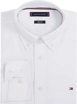 Camisa Tommy Hilfiger Core Flex branca para homem.