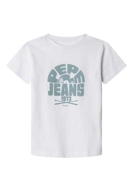 Camiseta Pepe Jeans Griffith branca para menino.