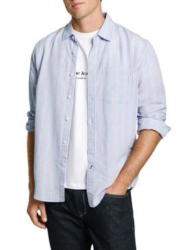 Camisa Pepe Jeans Alphonso azul para homem.