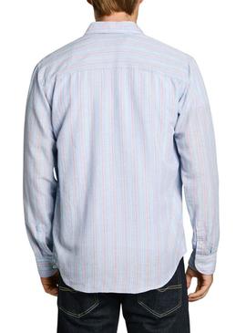 Camisa Pepe Jeans Alphonso azul para homem.