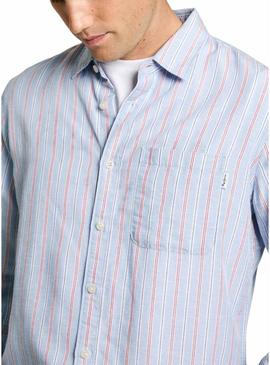 Camisa Pepe Jeans Alphonso azul para homem.