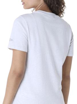 Camiseta New Era Athletics cinza para mulher
