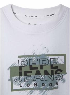 Camiseta Pepe Jeans Jones branca para menino