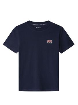 Camiseta Pepe Jeans Arlo azul marinho para menino.