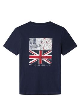 Camiseta Pepe Jeans Arlo azul marinho para menino.