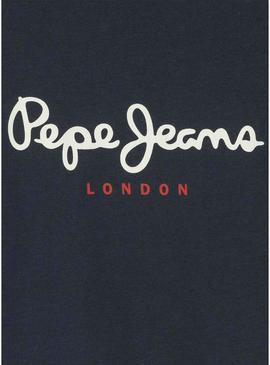 Camisa Pepe Jeans New Art azul marinho para crianças.