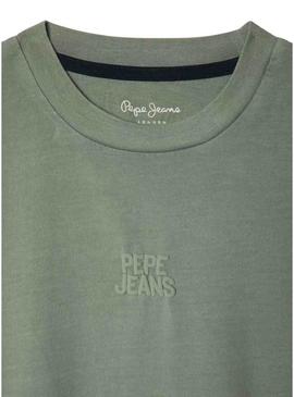 Camiseta Pepe Jeans Charles verde para criança