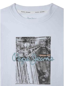 Camiseta Pepe Jeans Wilbert branca para menino.